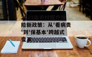 2019年农村医疗保险新政策：从'看病贵'到'保基本'跨越式变革