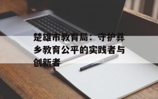 楚雄市教育局：守护彝乡教育公平的实践者与创新者