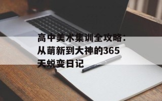 高中美术集训全攻略：从萌新到大神的365天蜕变日记