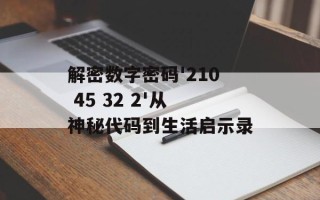 解密数字密码'210 45 32 2'从神秘代码到生活启示录