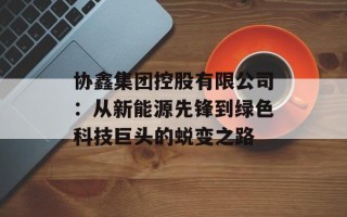 协鑫集团控股有限公司：从新能源先锋到绿色科技巨头的蜕变之路