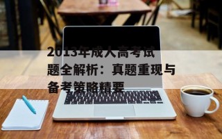 2013年成人高考试题全解析：真题重现与备考策略精要