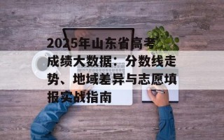 2025年山东省高考成绩大数据：分数线走势、地域差异与志愿填报实战指南