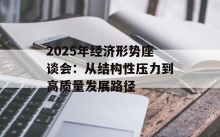 2025年经济形势座谈会：从结构性压力到高质量发展路径