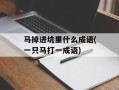 马掉进坑里什么成语(一只马打一成语)