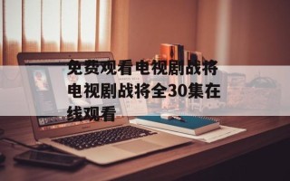 免费观看电视剧战将 电视剧战将全30集在线观看