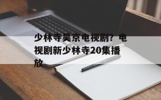 少林寺吴京电视剧？电视剧新少林寺20集播放