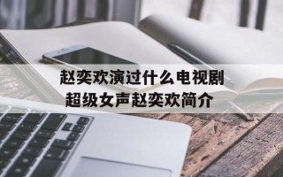 赵奕欢演过什么电视剧 超级女声赵奕欢简介
