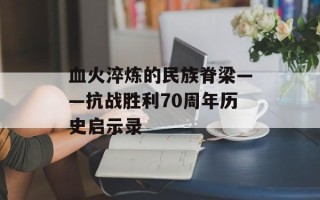 血火淬炼的民族脊梁——抗战胜利70周年历史启示录